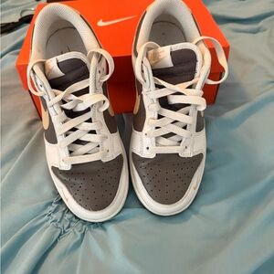 Nike White and Dark Gray Sneakers